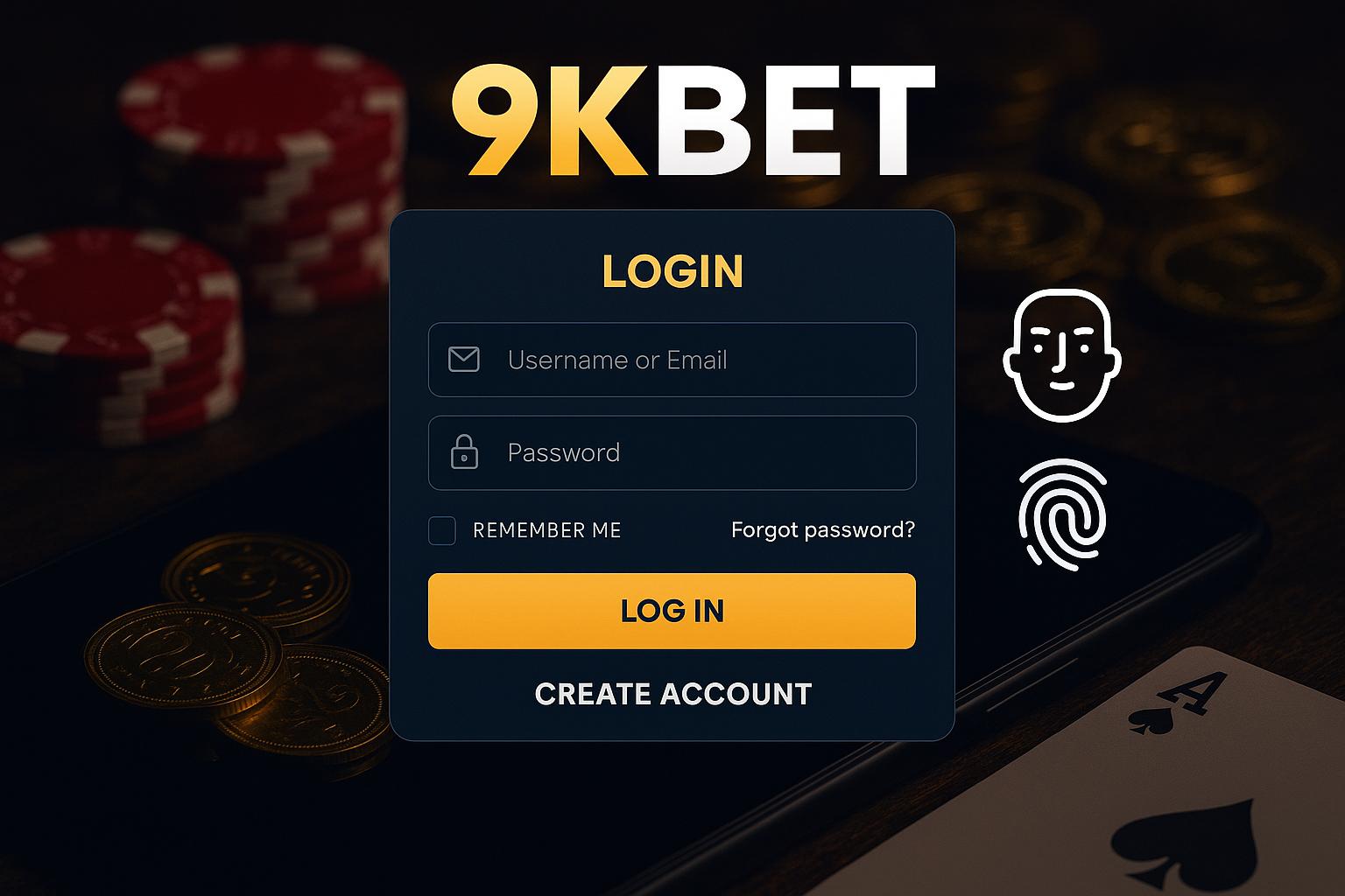 Criar uma nova Conta no plataforma 9KBET  